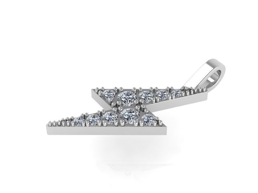 Flash Light Diamond Pendant 1244 3D print model_3