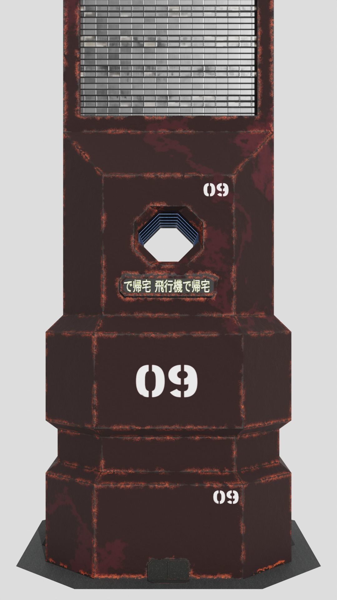 SciFi Cyberpunk Building 09 Low-poly 3D model_7