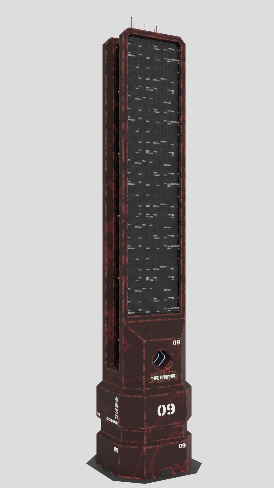 SciFi Cyberpunk Building 09 Low-poly 3D model_3