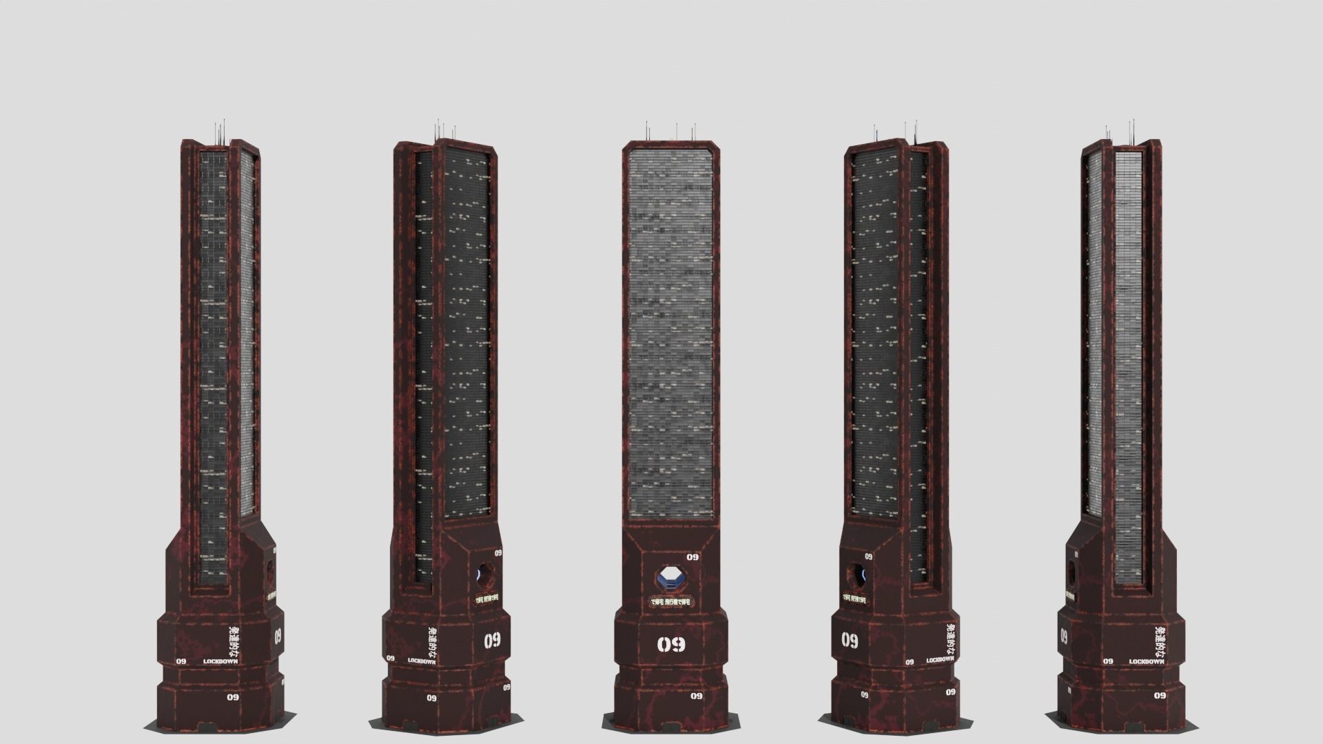 SciFi Cyberpunk Building 09 Low-poly 3D model_1