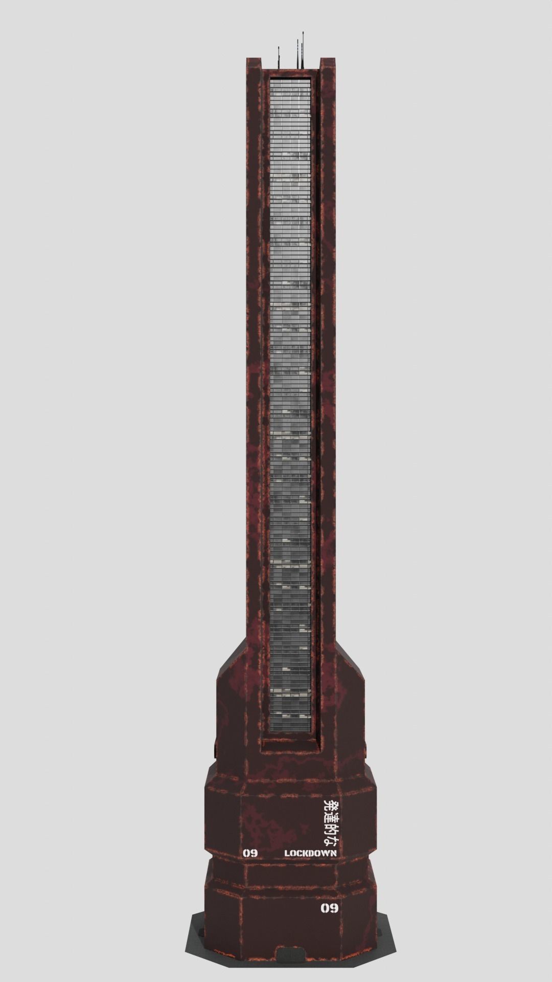 SciFi Cyberpunk Building 09 Low-poly 3D model_5