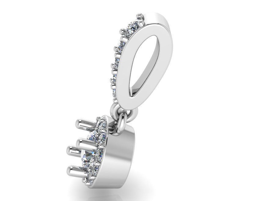 Round Halo Pendant 1247 3D print model_2