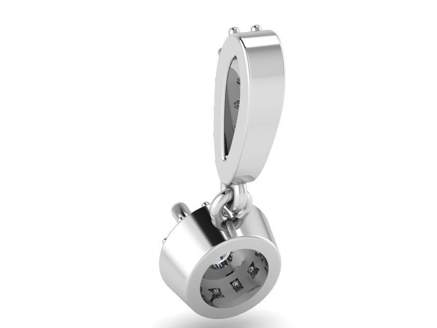 Round Halo Pendant 1247 3D print model_3