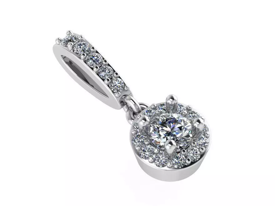 Round Halo Pendant 1247 3D print model_0