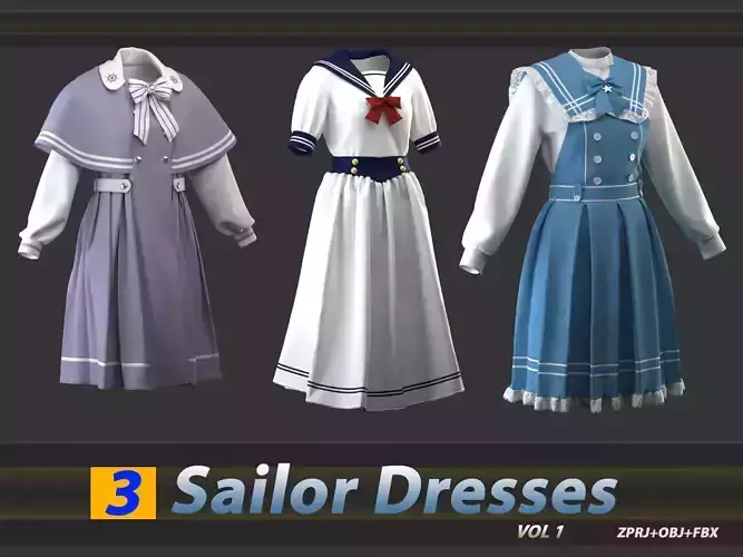 3 Sailor Dresses 