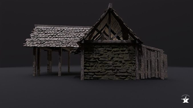 Realistic Medieval Forge Low-poly 3D model 2