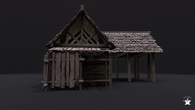 Realistic Medieval Forge Low-poly 3D model 6