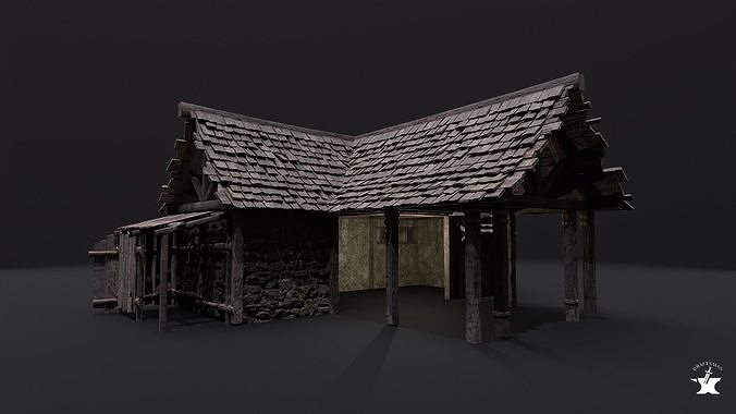 Realistic Medieval Forge Low-poly 3D model 7