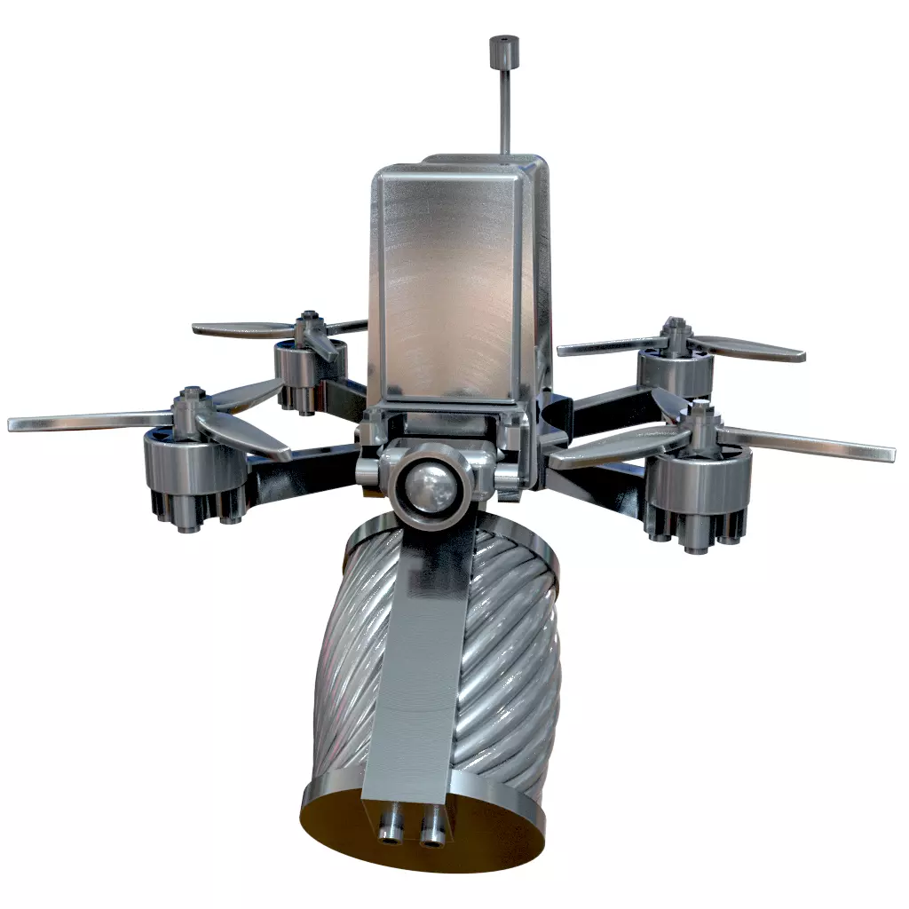 Quadcopter with grenade 3D print model