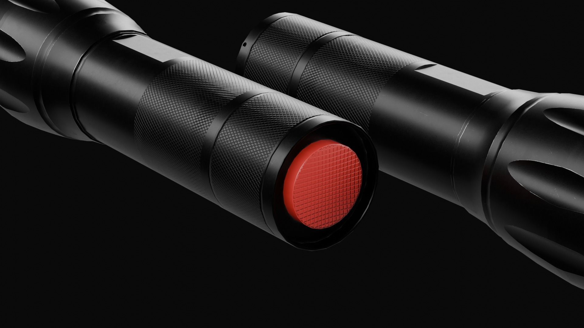 Tactical LED Flashlight Low-poly 3D model_4