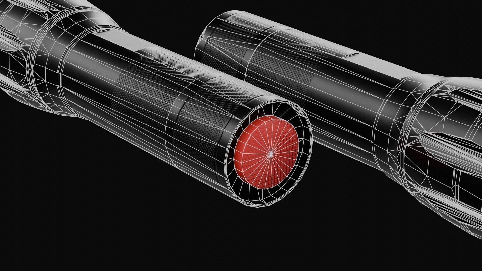 Tactical LED Flashlight Low-poly 3D model_12