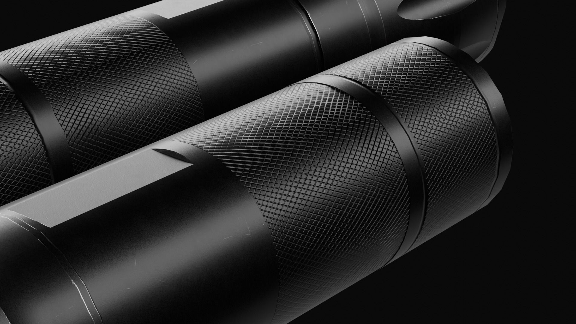 Tactical LED Flashlight Low-poly 3D model_3