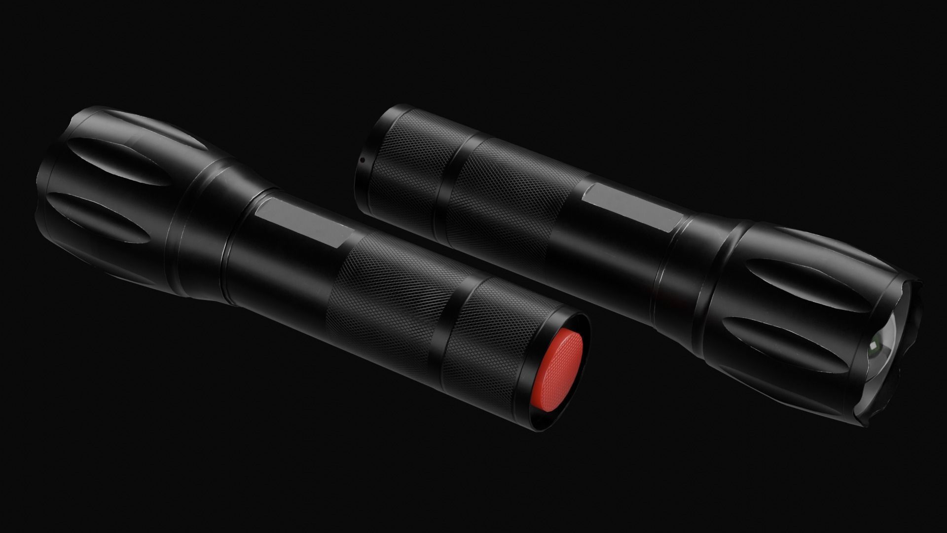 Tactical LED Flashlight Low-poly 3D model_8