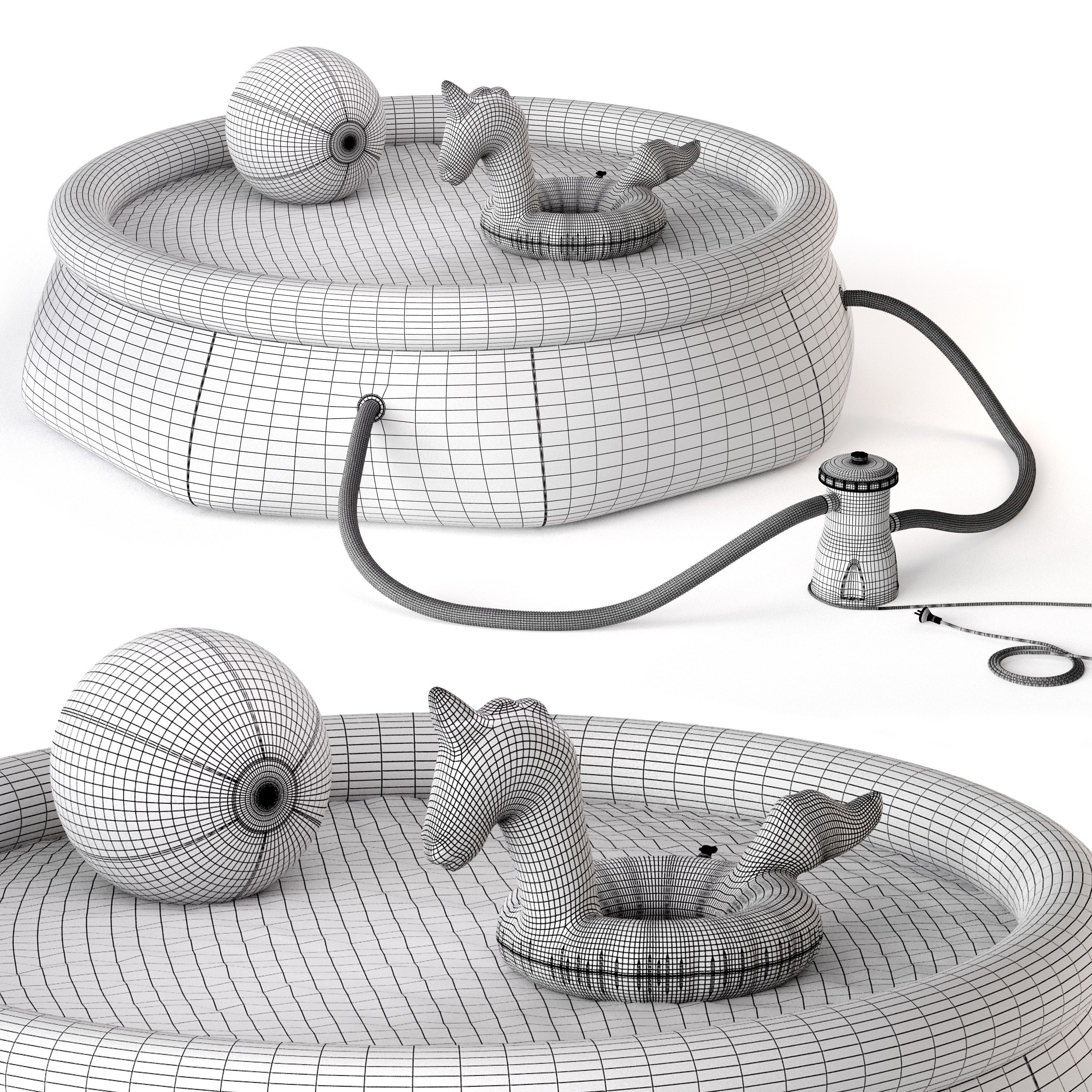 Kids Inflatable Swimming Pool 3D model_3