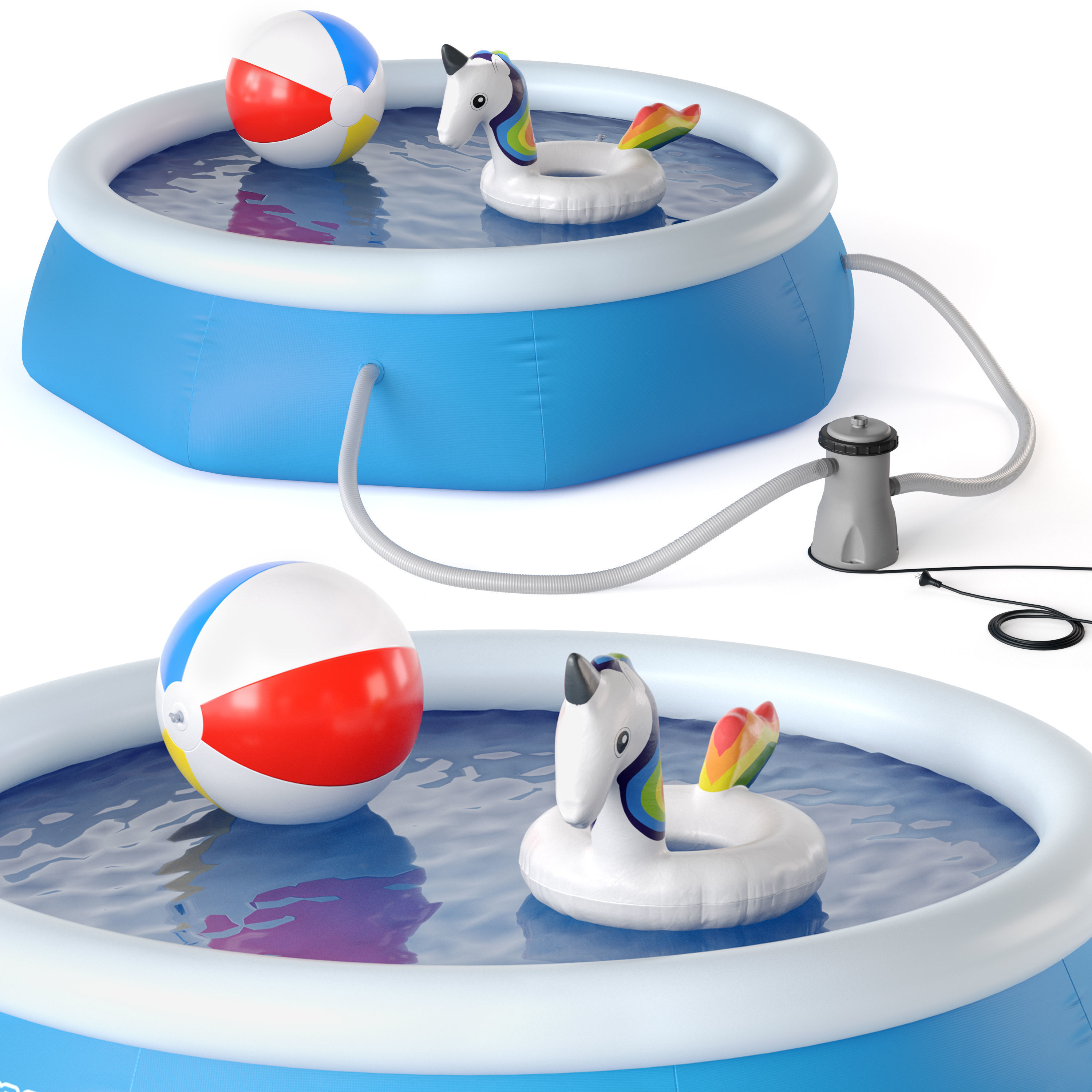 Kids Inflatable Swimming Pool 3D model_1