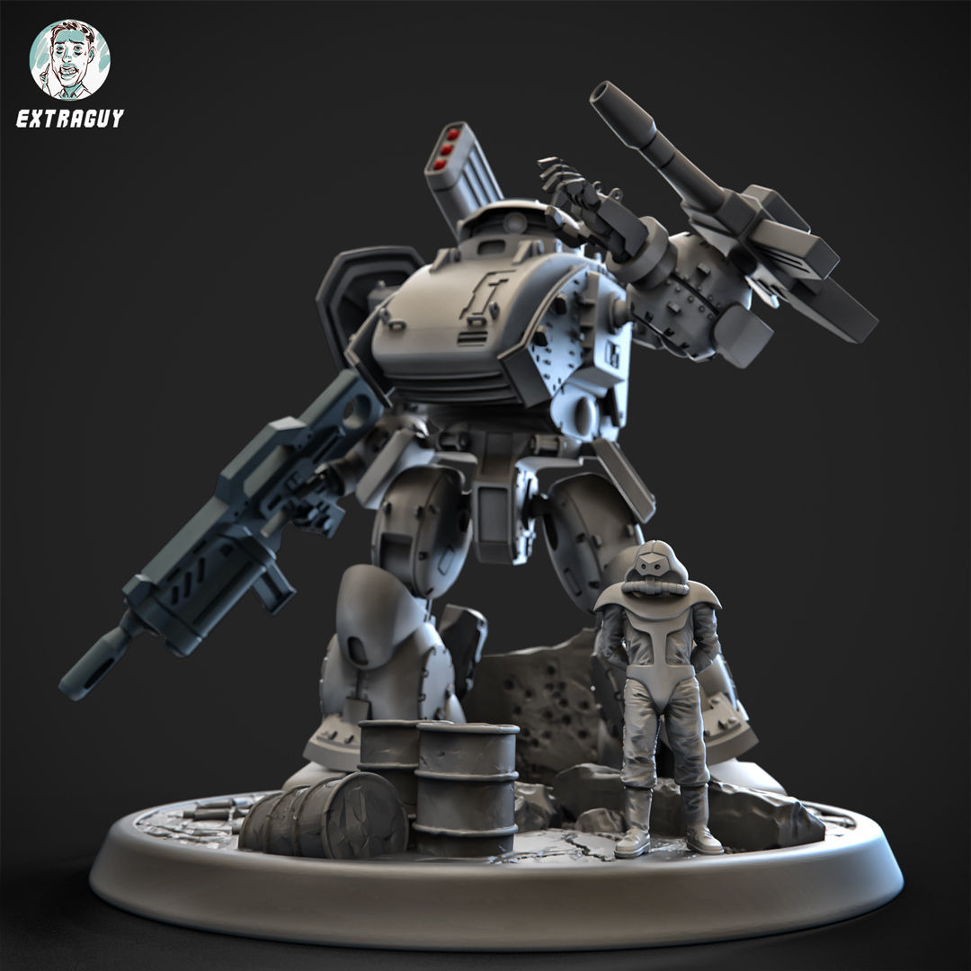 Blubbery Robot 100mm 3D print model_1