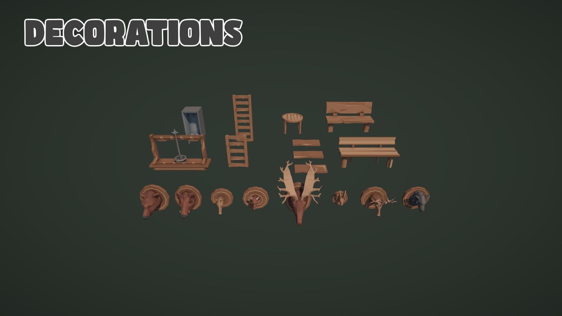 Low World - Modular Lodges and Cabins Low-poly 3D model_5