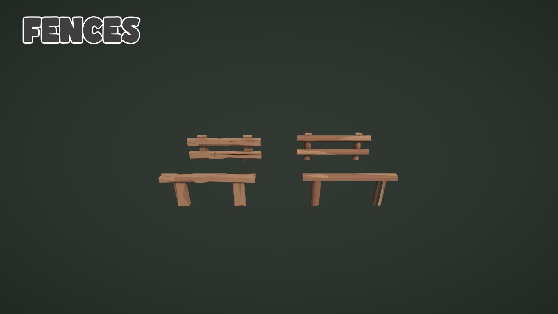 Low World - Modular Lodges and Cabins Low-poly 3D model_7