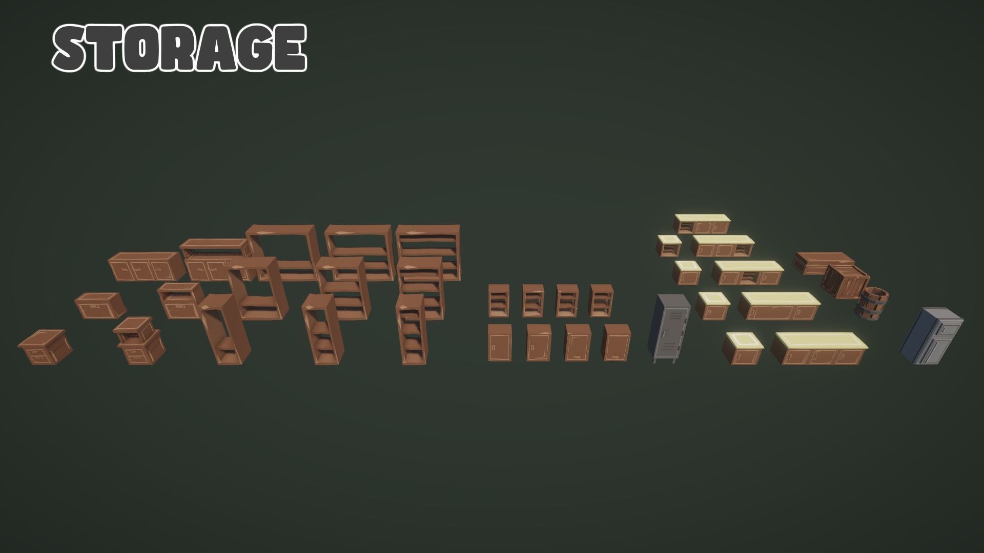 Low World - Modular Lodges and Cabins Low-poly 3D model_15