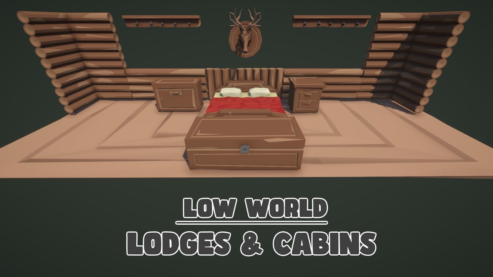 Low World - Modular Lodges and Cabins Low-poly 3D model_4