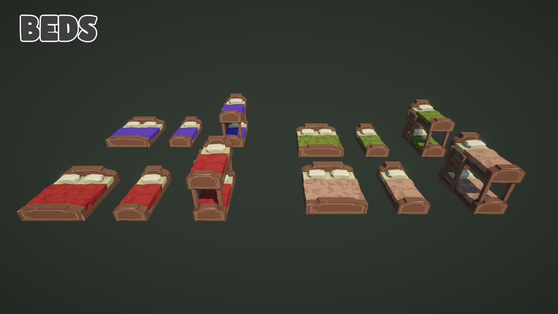 Low World - Modular Lodges and Cabins Low-poly 3D model_2