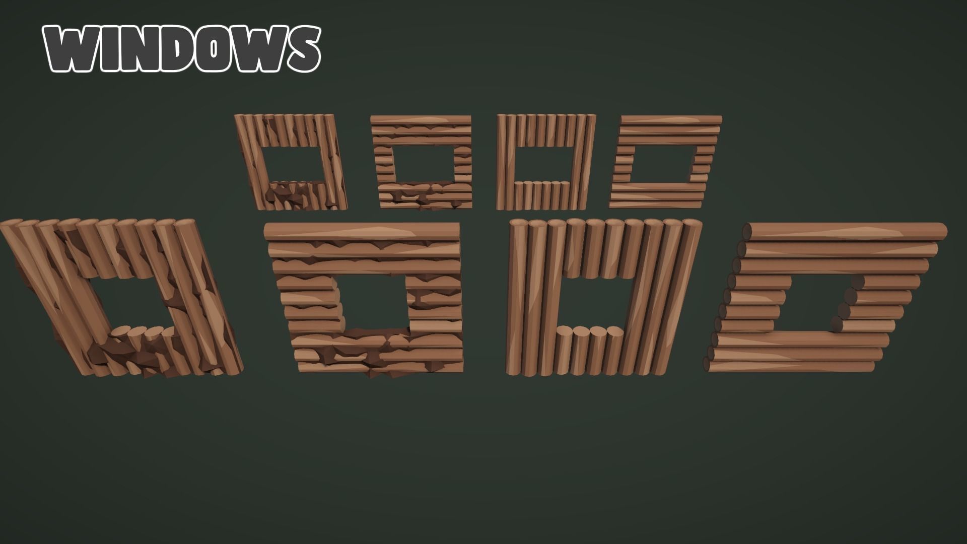 Low World - Modular Lodges and Cabins Low-poly 3D model_19