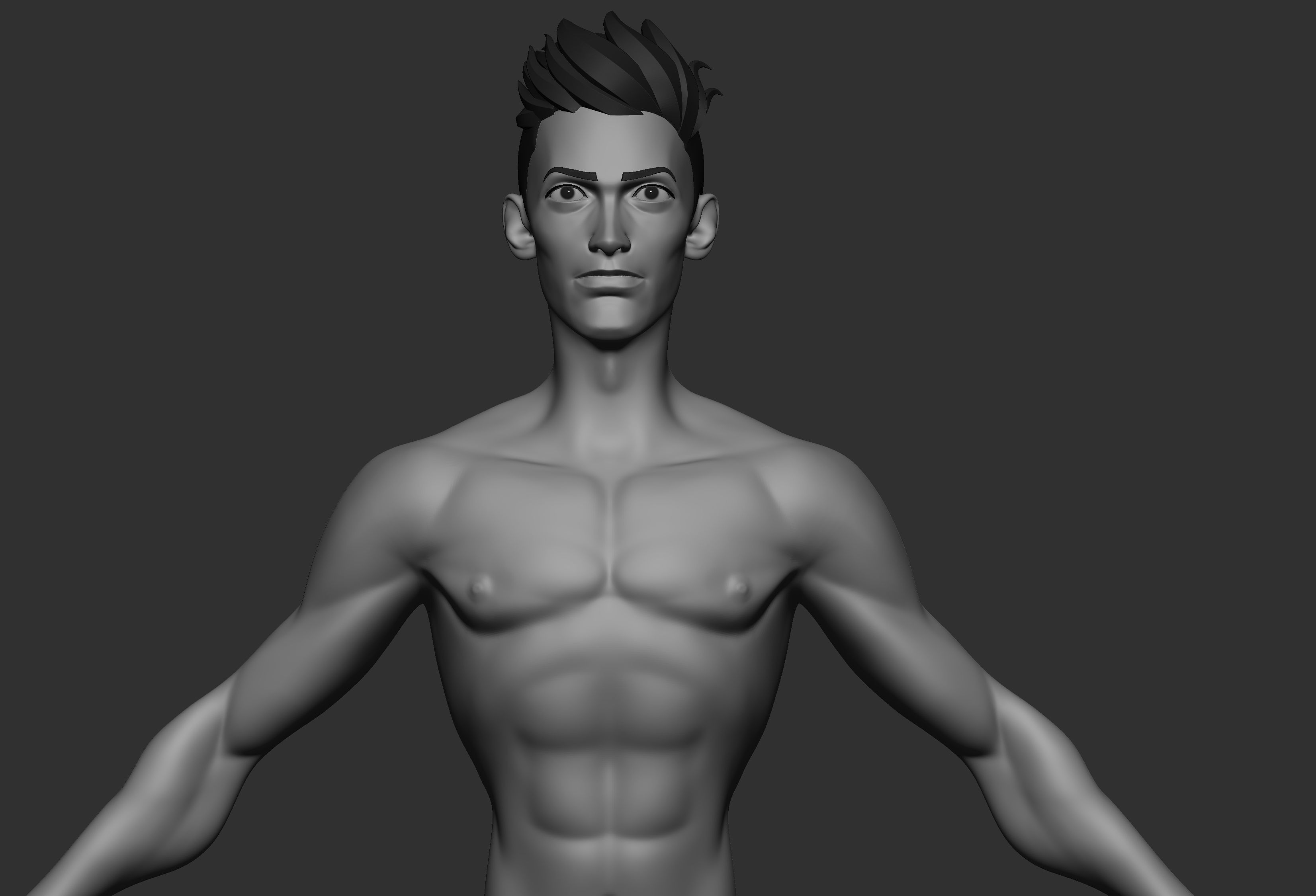 Stylized Male basemesh 3D model_3
