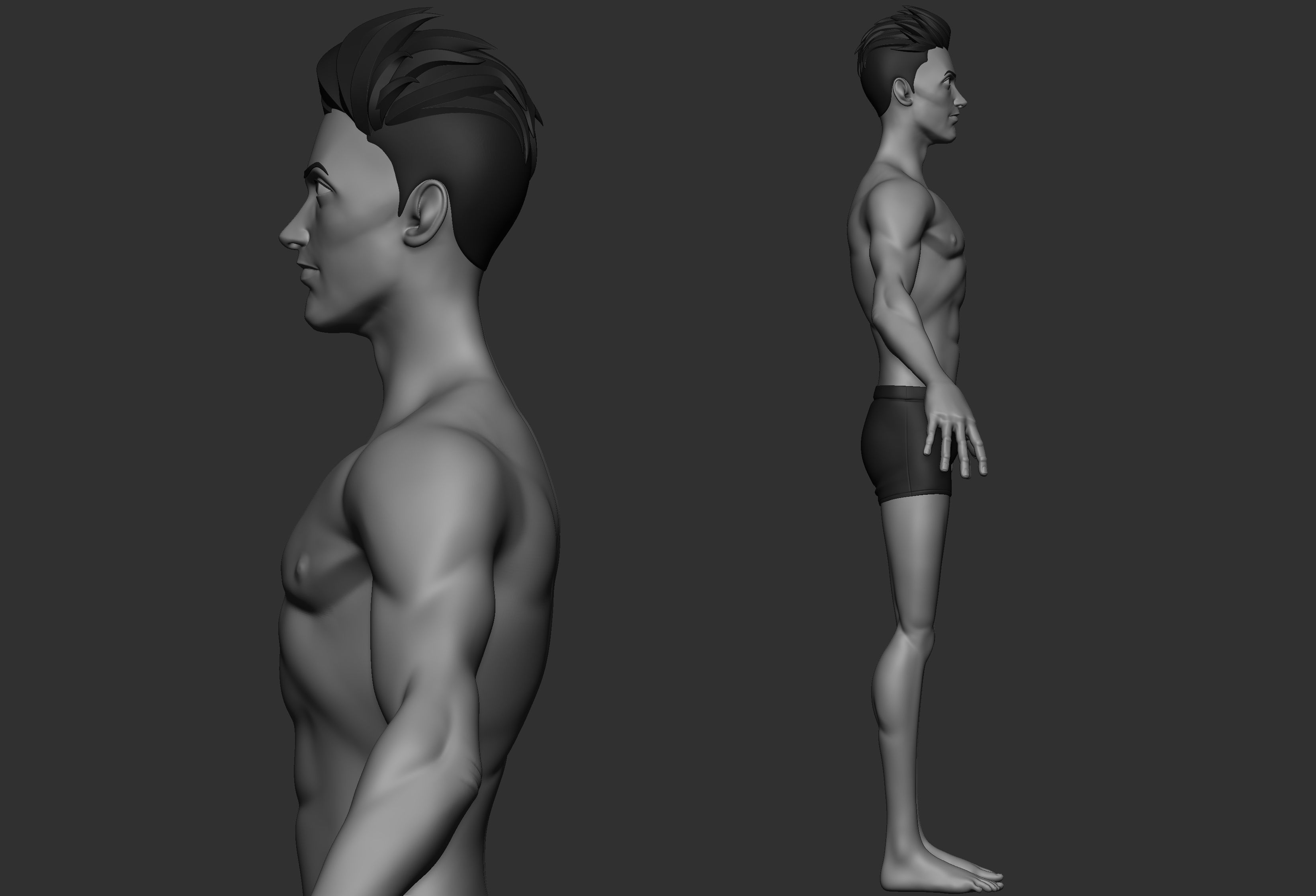 Stylized Male basemesh 3D model_4
