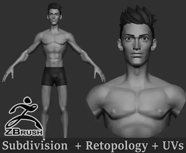 Stylized Male basemesh 3D model Stylized Male basemesh 3D model