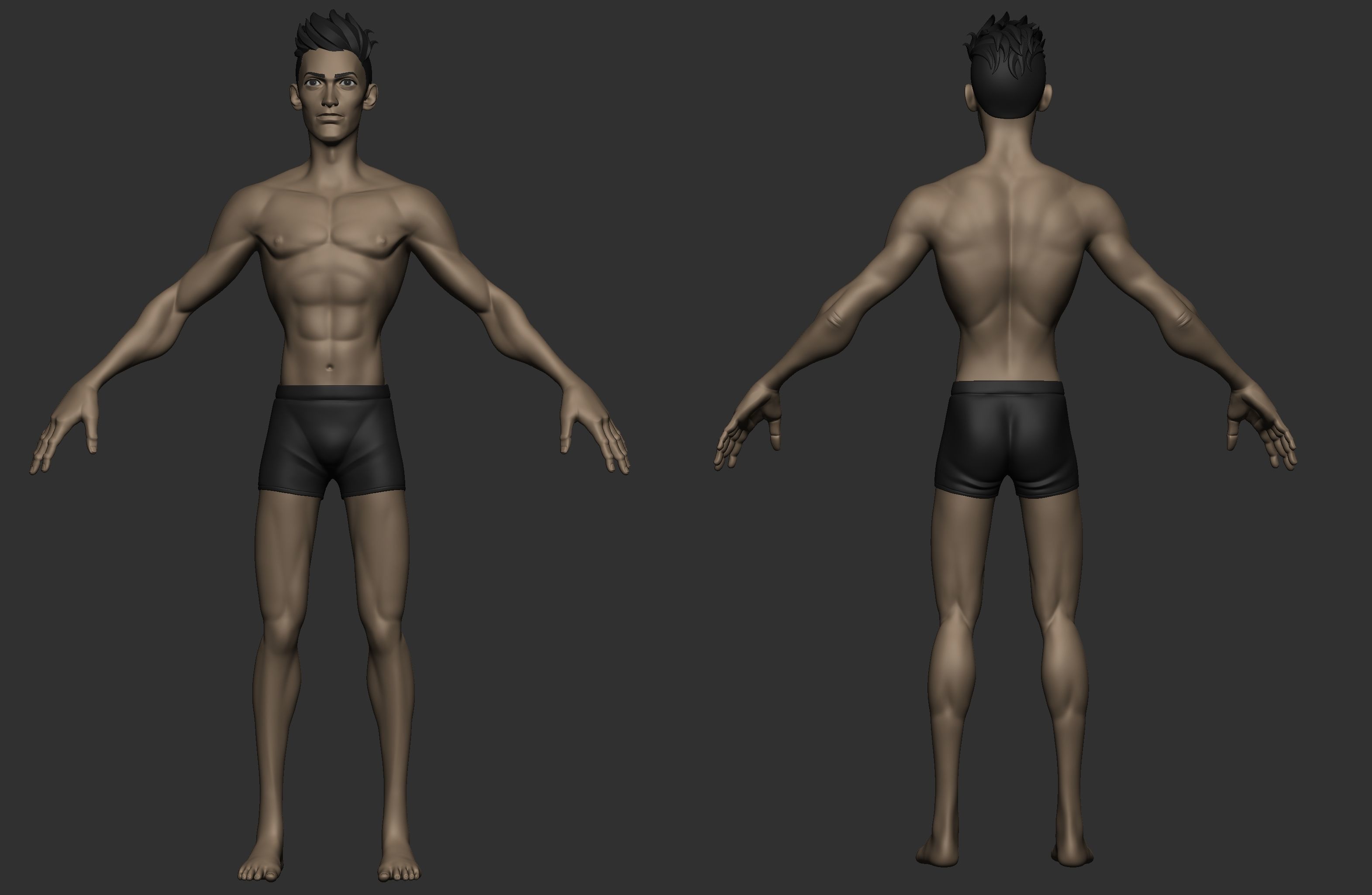 Stylized Male basemesh 3D model_1