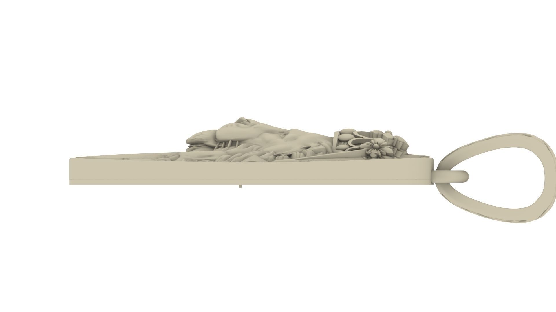 Lion Medallion Pendant Necklace 3D print model_8