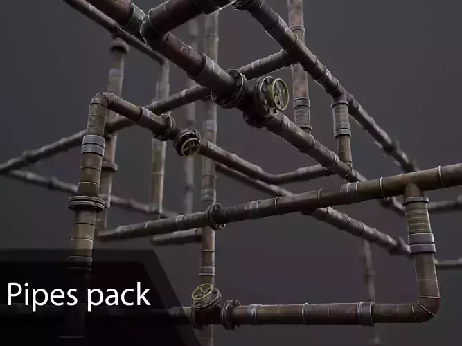 Modular lowpoly pipes pack