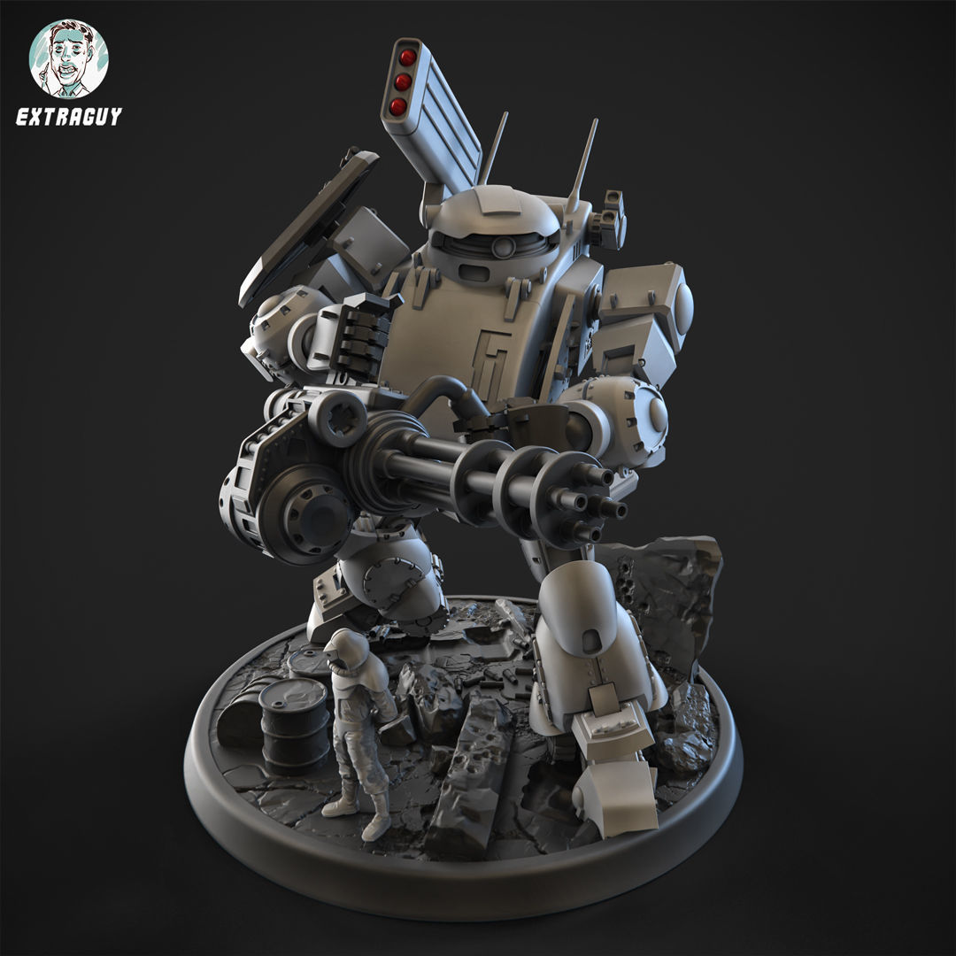 Blubbery Robot Poseable 100mm 3D print model_1