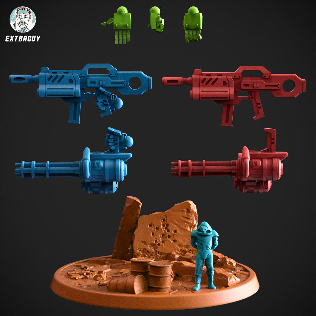 Blubbery Robot Poseable 100mm 3D print model_4