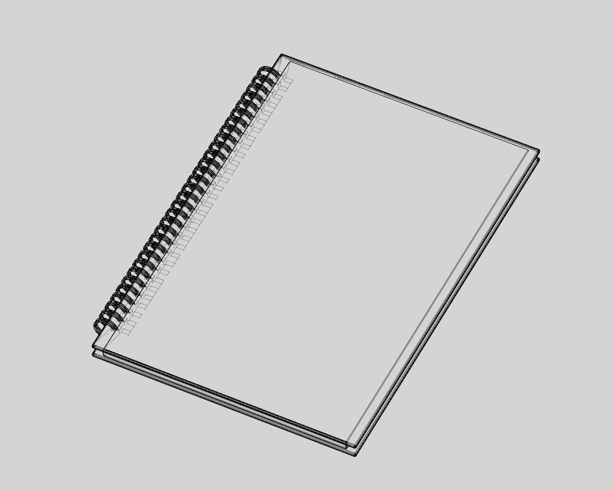 Notebook Low-poly 3D model_4