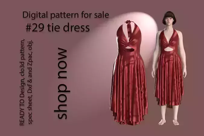 29 tie dress pattern for women