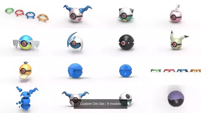Custom Orb Set 3D Model Collection