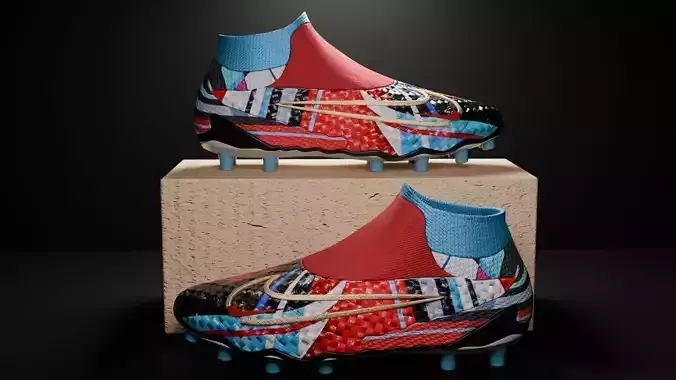 Nike red blue boots