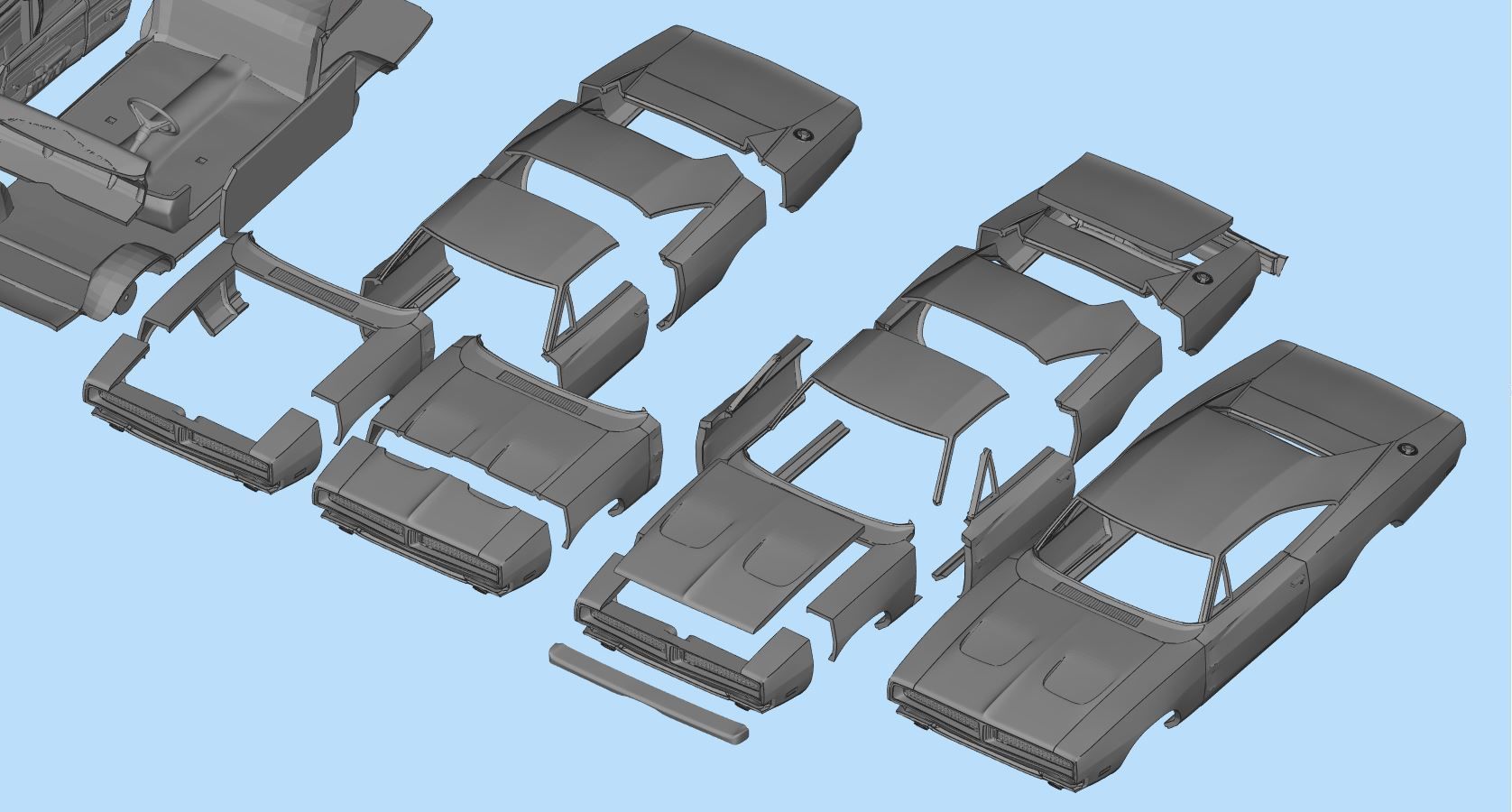 Car 3d printing models Charger second gen with interior 3D print model_22