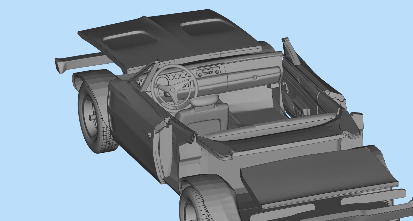Car 3d printing models Charger second gen with interior 3D print model_15