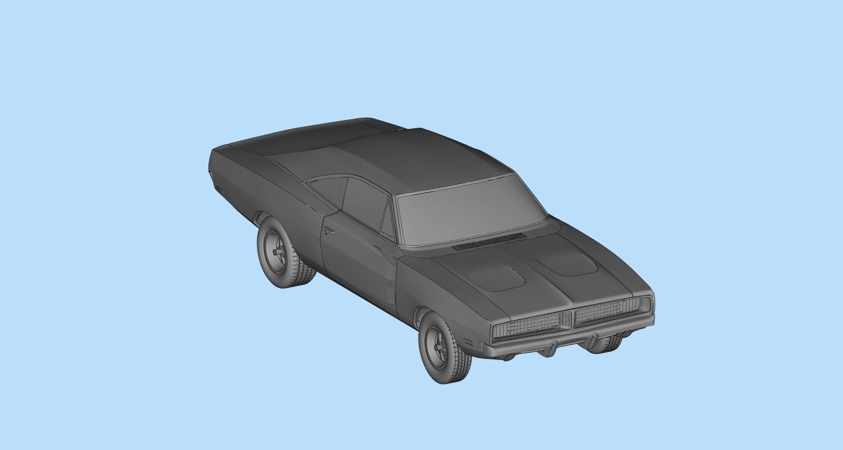 Car 3d printing models Charger second gen with interior 3D print model_9