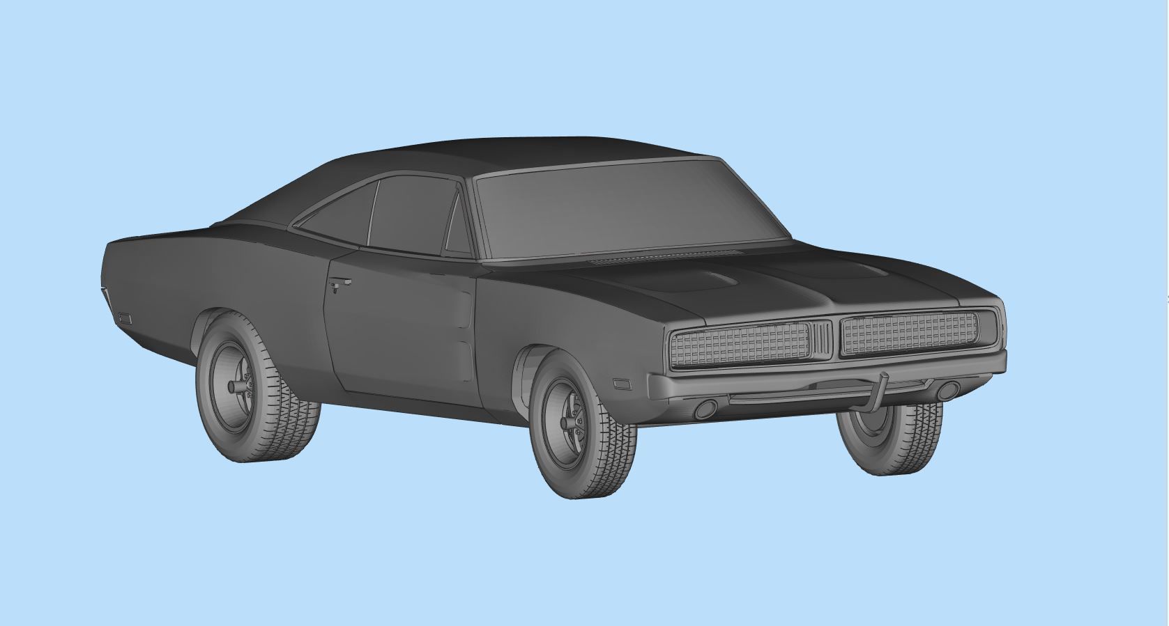 Car 3d printing models Charger second gen with interior 3D print model_19