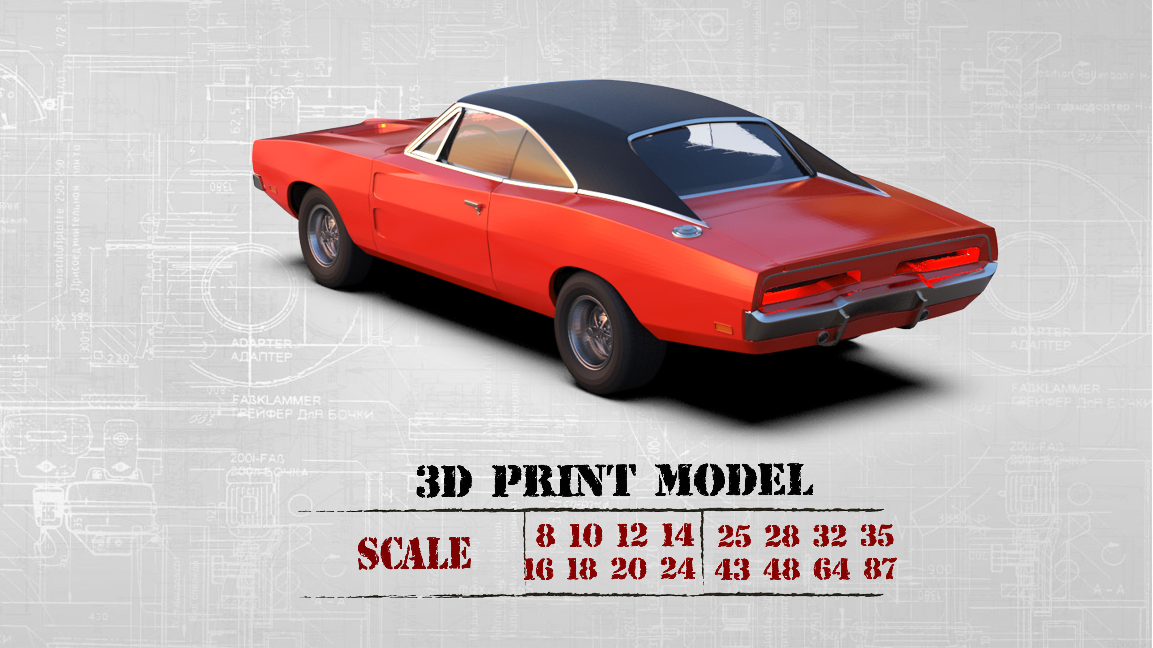Car 3d printing models Charger second gen with interior 3D print model_2