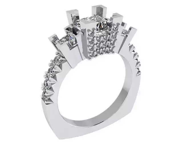 Princess Diamond Euro Shank Ring 1272