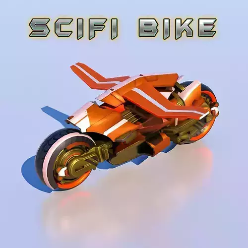 Sci-Fi Bike Tron high and low poly combo Low-poly 3D model