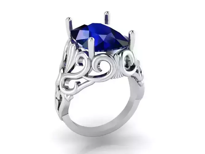 Cushion Engraving Ring 1276