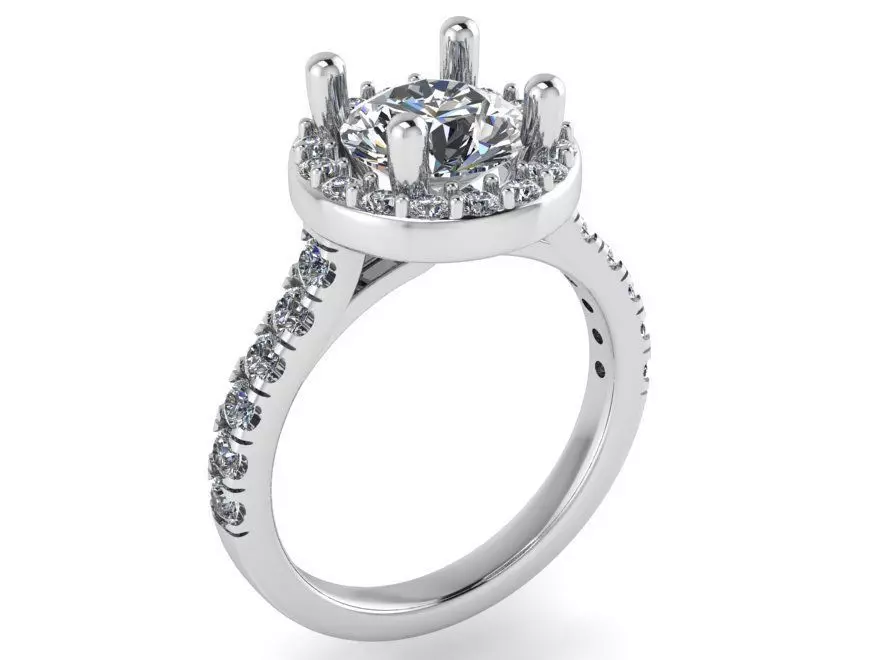 Round Halo Ring 1277 3D print model_0