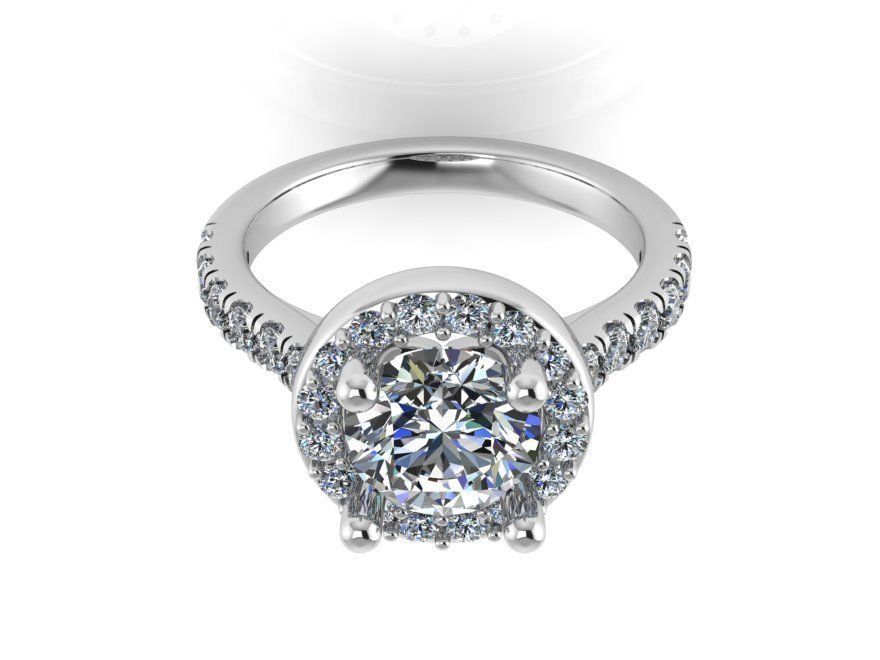 Round Halo Ring 1277 3D print model_2