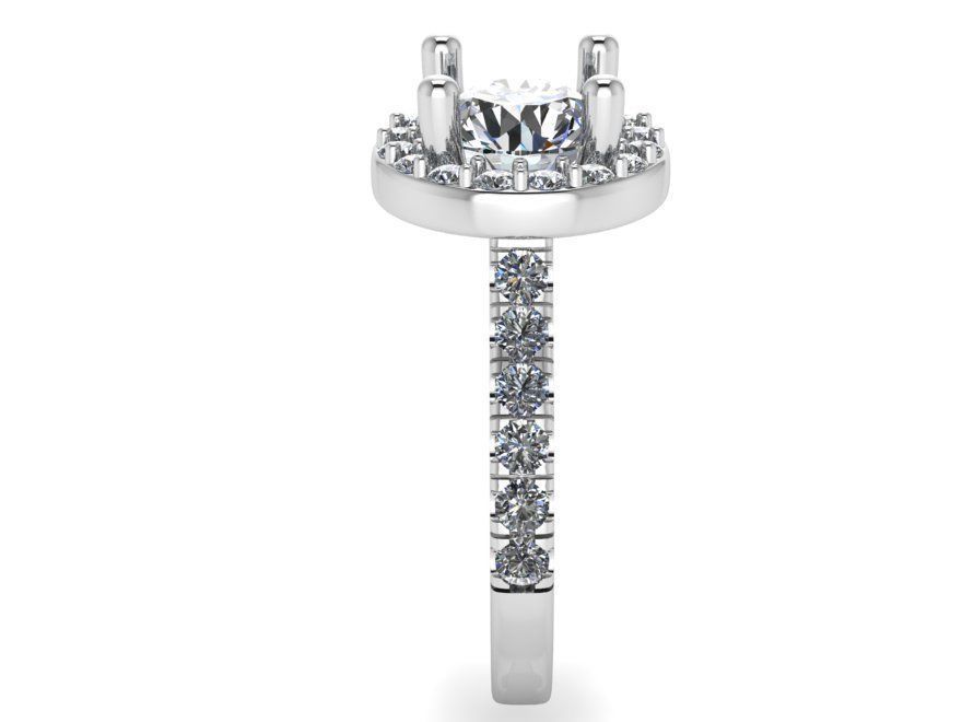Round Halo Ring 1277 3D print model_3