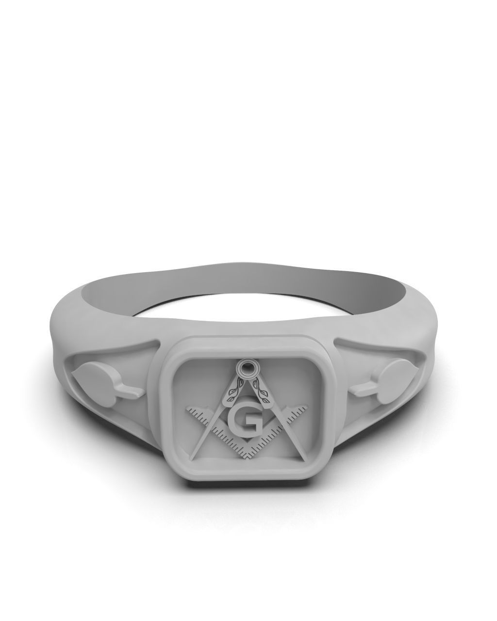 Freemasonry signet ring 3D print model_3